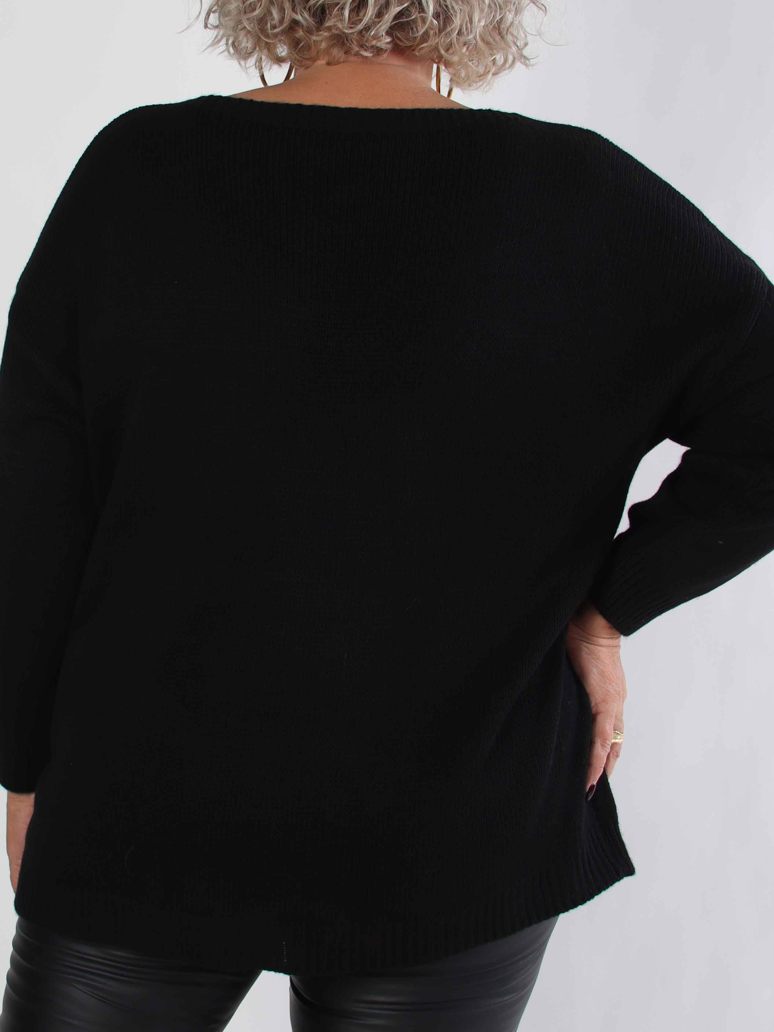 Merry - Plus size julstickade plagg med guldbokstäver